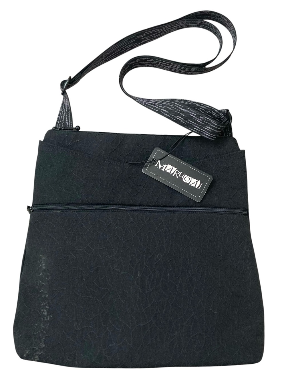MARUCA Spree Black Textured Tapestry Crossbody Bag